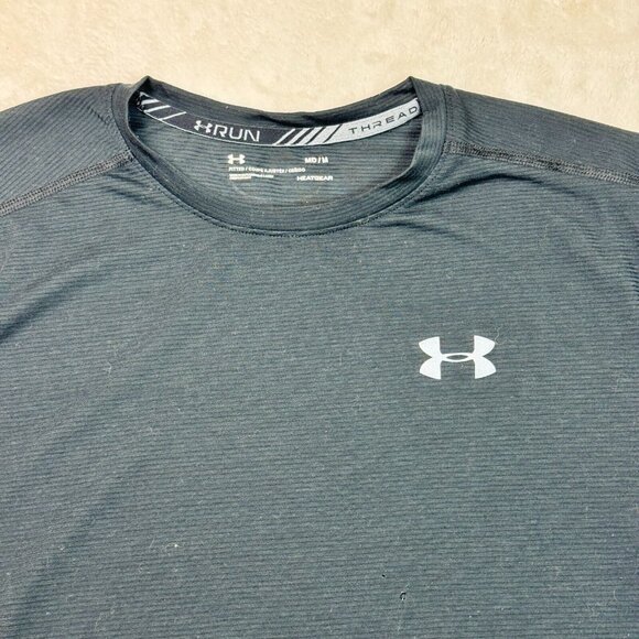 Under Armour UA Long Sleeve Athletic Shirt Fitted HeatGear Black Men’s Size M - Picture 2 of 10